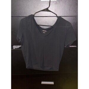 Wild Fable Plain Black Crop Top